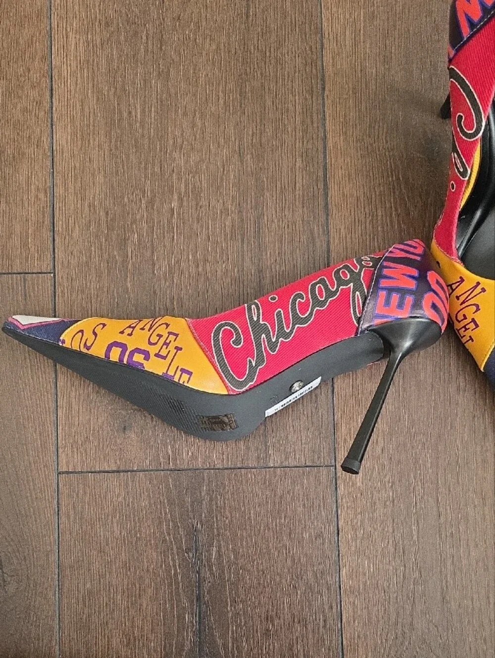 Azalea Wang Multi Printed Stiletto Pointed Toe Pumps